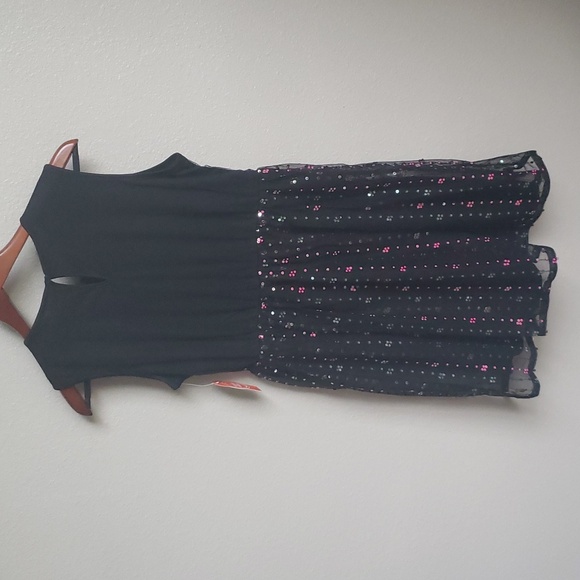 NWT Wonder Nation girls black sequence dress size XXL (18) - Picture 6 of 9